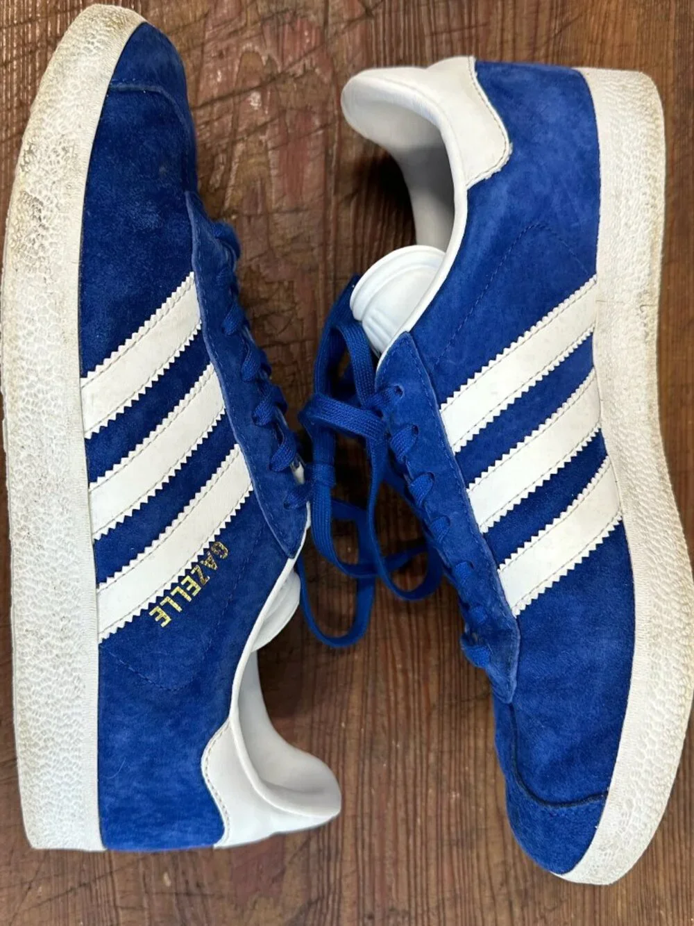 adidas Originals Gazelle Royal Blue White Gold S76227 Men's Size 7